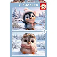 Educa 2 Puzzles - Cute Penguins (20 pièces)