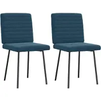 vidaXL Chaise de salle à manger 2 pcs. Bleu velours