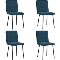vidaXL Chaises de salle à manger 4 pcs. Bleu velours