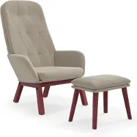 vidaXL Fauteuil relax avec pouf gris clair velours
