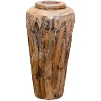 vidaXL Vase de décoration 40 x 80 cm Bois de teck solide