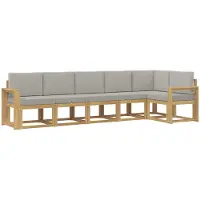 vidaXL Ensemble de canapés d'extérieur avec coussins, 6 pièces, blanc et gris clair