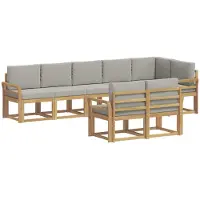 vidaXL Ensemble de canapés d'extérieur avec coussins, 8 pièces, blanc et gris clair