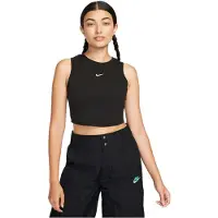 Nike Débardeur court ajusté côtelé Chill Knit pour femme - Noir | Taille
