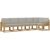 vidaXL Ensemble de canapés d'extérieur avec coussins, 6 pièces, blanc et gris clair