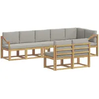 vidaXL Ensemble de canapés d'extérieur avec coussins, 8 pièces, blanc et gris clair