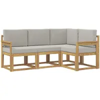vidaXL Ensemble de canapés d'extérieur , 4 pièces, blanc et gris clair
