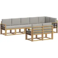 vidaXL Ensemble de canapés d'extérieur avec coussins, 8 pièces, blanc et gris clair