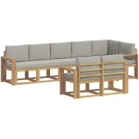 vidaXL Ensemble de canapés d'extérieur avec coussins, 8 pièces, blanc et gris clair