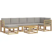 vidaXL Ensemble de canapés d'extérieur avec coussins, 8 pièces, blanc et gris clair