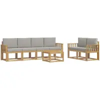 vidaXL Ensemble de canapés d'extérieur , 7 pièces, blanc et gris clair, 59 x 59 x 37 cm