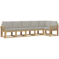 vidaXL Ensemble de canapés d'extérieur avec coussins, 6 pièces, blanc et gris clair