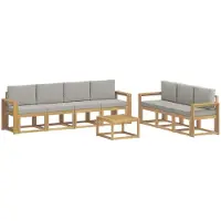 vidaXL Ensemble de canapés d'extérieur , 8 pièces, blanc et gris clair, 59 x 59 x 37 cm