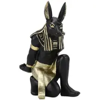 Jojomino RéSine Anubis Dieu Casier à Vin Figurines Moderne Egypte Chien Miniatures Statues Animal IntéRieur Maison Bureau DéCor Sculpture