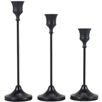 Jojomino Bougeoirs Coniques Bougeoir Noir Ensemble de 3 Bougeoirs Long Titulaire pour CheminéE Table à Manger DéCoration de la Maison