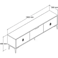 Skye Decor , support TV de haute qualité en bois d'érable, 180 cm, 100% mélaminé | 12345