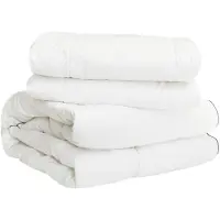 vidaXL Ensemble de literie blanc 135 x 200 cm, en coton, bambou et polyester
