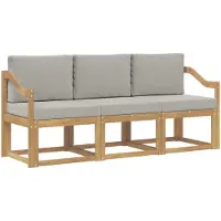 vidaXL - Ensemble de canapés d'extérieur, 3 pièces, blanc et gris clair, en polyester