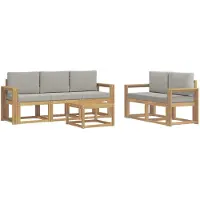 vidaXL Ensemble de salon de jardin , 6 pièces, blanc et gris clair, en polyester