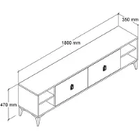 Skye Decor , support TV de haute qualité (lot de 3) en chêne saphir, 100% mélaminé