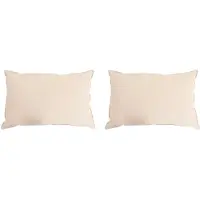 vidaXL Oreillers , lot de 2, beige, 50 x 75 cm, fibres de kapok