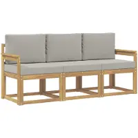 vidaXL - Ensemble de canapés d'extérieur, 3 pièces, blanc et gris clair, en polyester