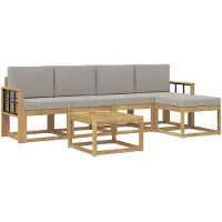 vidaXL Ensemble de canapés d'extérieur , 6 pièces, blanc et gris clair, 59 x 59 x 37 cm