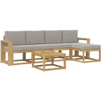 vidaXL Ensemble de canapés d'extérieur , 6 pièces, blanc et gris clair, 59 x 59 x 37 cm