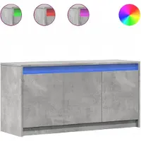 vidaXL Armoire TV avec éclairage LED gris béton 100x34x50 cm