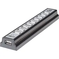 Manhattan USB-HUB 10-Port USB 2.0 Desktop Hub schwarz