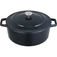 Moa Casserole en fonte - - 7,2 L - 30cm - Ronde - Toutes sources de chaleur - Egalement pour induction - Poids 7,3 kg - Noire