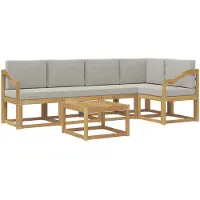 vidaXL Ensemble de salon de jardin 6 pièces, blanc et gris clair
