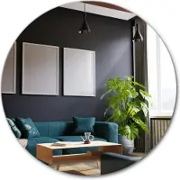 Tulup (60x60 cm) Miroir Rond Mural Minimaliste Design Moderne Décoratif Chambre Salle De Bain