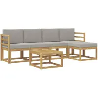 vidaXL Ensemble de canapés d'extérieur , 6 pièces, blanc et gris clair, 59 x 59 x 37 cm