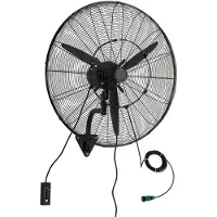 StarTech.com Ventilateur mural industriel - Ventilateur mural de 81 cm - Oscillant - 3 vitesses - Angle d'inclinaison réglable - Avec fonction brumisation - Pour atelier, garage, entrepôt - Noir