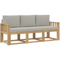 vidaXL Ensemble de canapés d'extérieur , 3 pièces, blanc et gris clair, en polyester