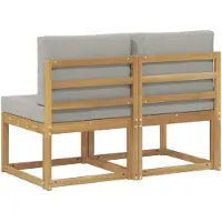 vidaXL - Lot de 2 canapés d'extérieur de taille moyenne en bois massif d'acacia, blanc
