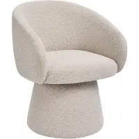 Duhome Fauteuil pour salon, beige, pivotant, en bouclé, fauteuil de détente, design moderne, fauteuil rembourré pour chambre, salle à manger ou bureau
