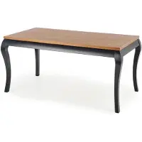 Feldmann-Wohnen Table de salle à manger Windsor, table de cuisine, dimensions 160-240 x 90 x 76 cm, chêne foncé, noir, extensible