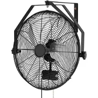 StarTech.com Ventilateur mural industriel - 80 W - Diamètre : 56,5 cm - Oscillation - 3 vitesses - Protection contre les projections d'eau (IP44) - Idéal pour atelier, garage, entrepôt - Couleur : noir