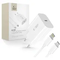 Tech-Protect Nc20W 1-Port Network Charger Pd20W + Lightning Cable Blanc