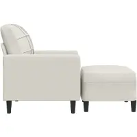 vidaXL Fauteuil avec pouf Crème 60 cm Velours