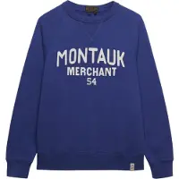 Superdry pour homme. M2014473A Sweat Merchant Vintage bleu (S), Casuel, Coton