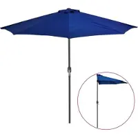 vidaXL Parasol de balcon Mât en aluminium bleu 270x144x222cm semi-circulaire