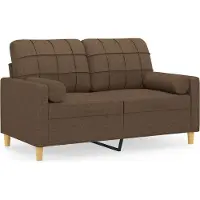 vidaXL Canapé 2 places avec oreillers décoratifs marron 120 cm tissu