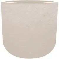 Eda Pot De Fleurs Rond En Plastique Volcania Up - Beige Calcaire - Ø 50 Cm - Eda