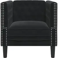 vidaXL Fauteuil Chesterfield noir velours