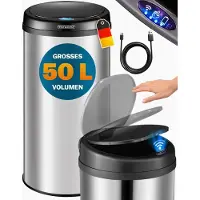 Monzana Sensor Poubelle Argent Acier inoxydable 50 litres