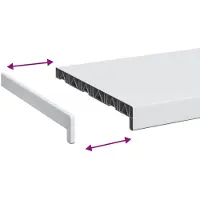 vidaXL Appui de fenêtre blanc 100 x 30 x 4,5 cm PVC