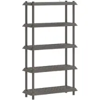 vidaXL Unité de rangement 5 niveaux 100 x 40 x 177 cm PP Gris clair